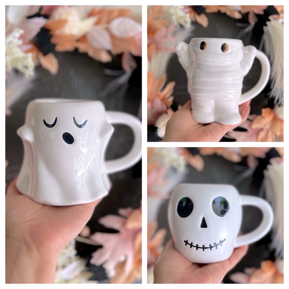 ✨NEW👻Target Spritz Halloween 2022 Ghost Mummy and Skull Mug SET🎃